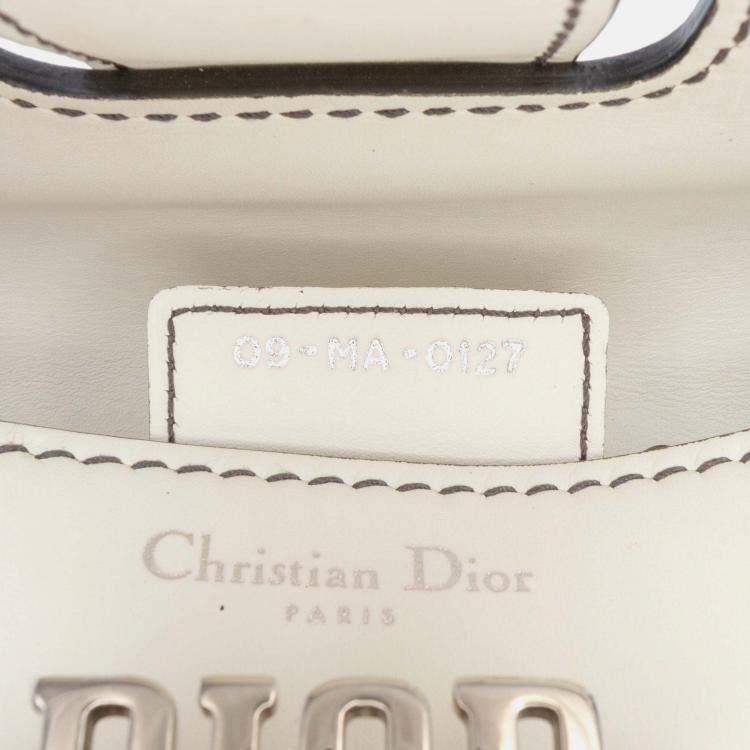 Pre Owned Dior White Mini Leather D Fence Saddle Bag