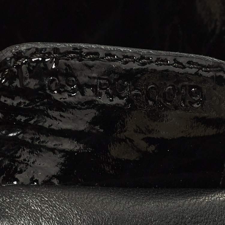 Pre Owned Dior Soft lady Dior Black Cannage Patent Leather Tote