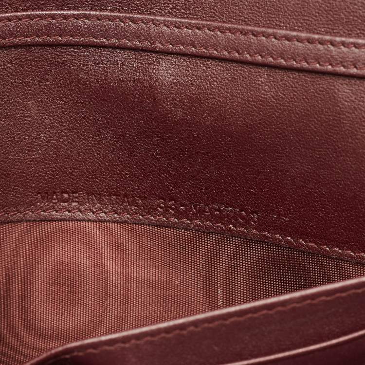 Pre Owned Dior Diorama Burgundy Leather Wallet On Chain