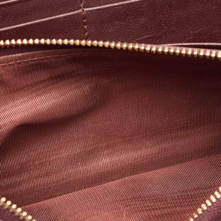 Pre Owned Dior Diorama Burgundy Leather Wallet On Chain