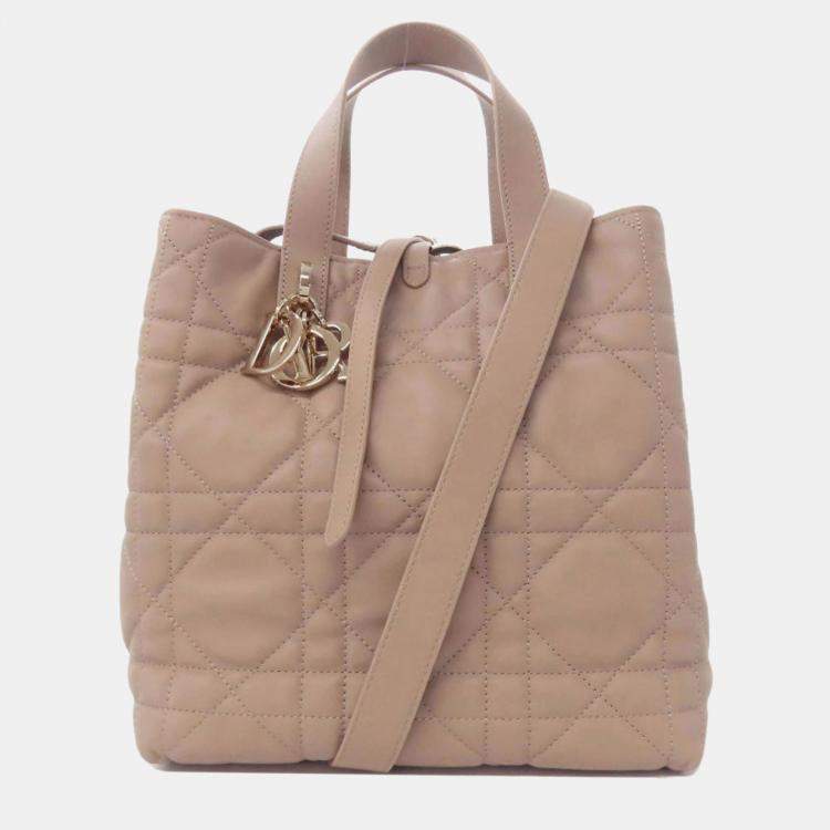 Pre Owned Dior Toujours Medium Calfskin Leather Top Handle Bag