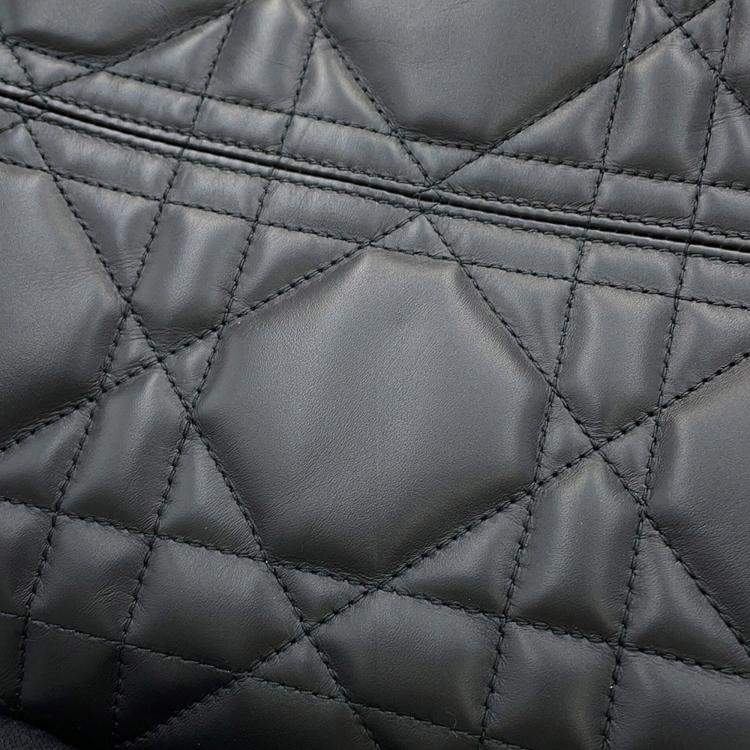 Pre Owned Christian Dior Tote Bag  Macrocannage Toujours  Large  Black