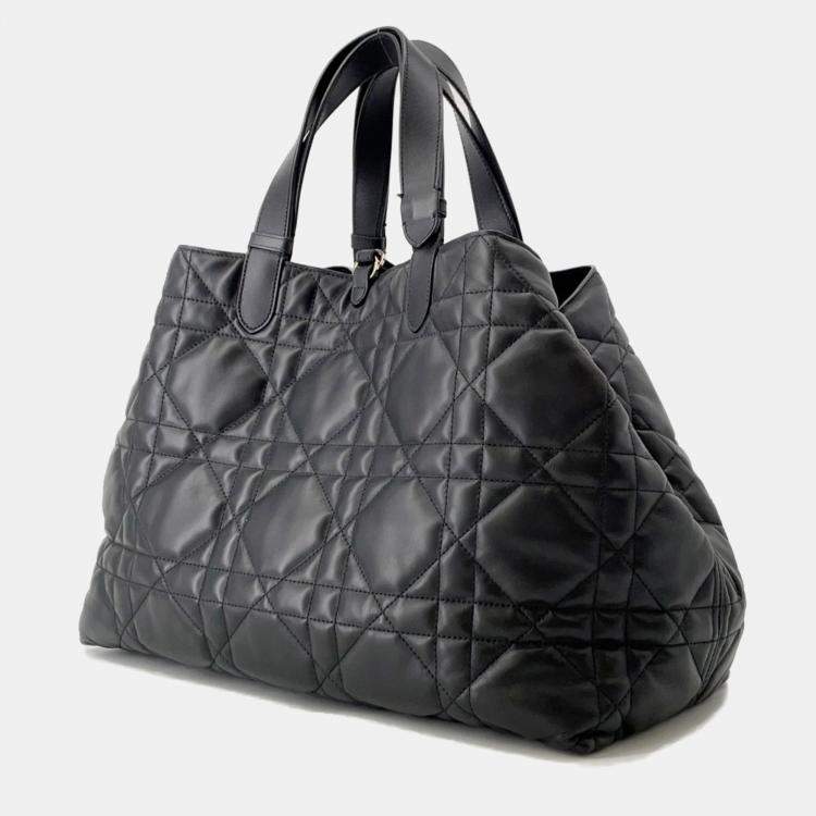 Pre Owned Christian Dior Tote Bag  Macrocannage Toujours  Large  Black