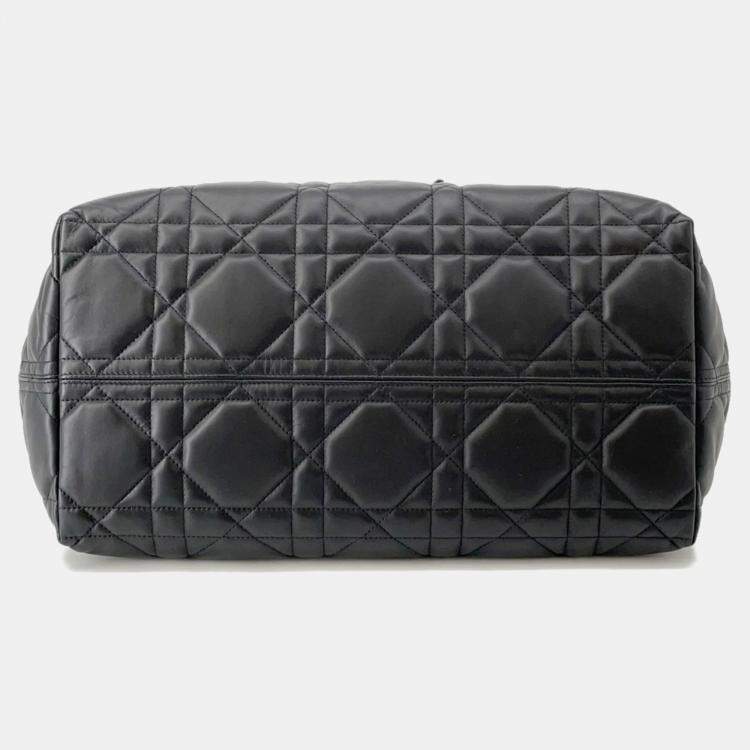 Pre Owned Christian Dior Tote Bag  Macrocannage Toujours  Large  Black