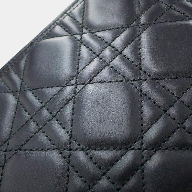 Pre Owned Christian Dior Tote Bag  Macrocannage Toujours  Large  Black