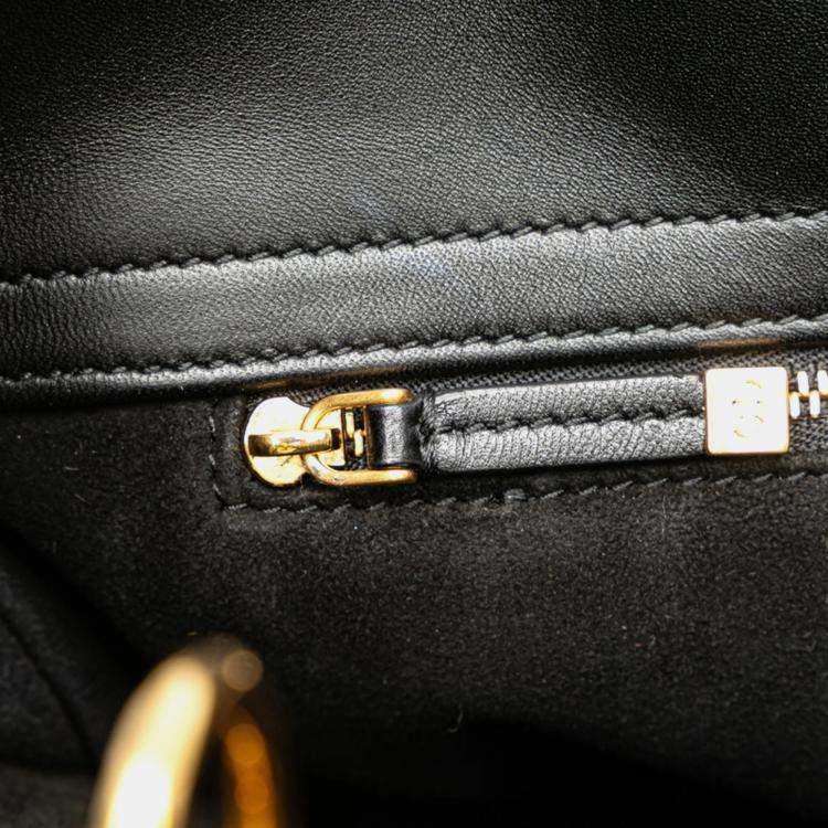 Pre Owned Dior Lady Dior Black Leather Shoulder Bag