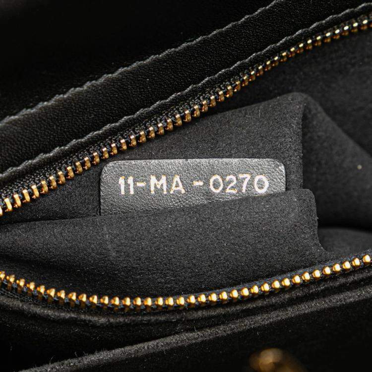 Pre Owned Dior Lady Dior Black Leather Shoulder Bag