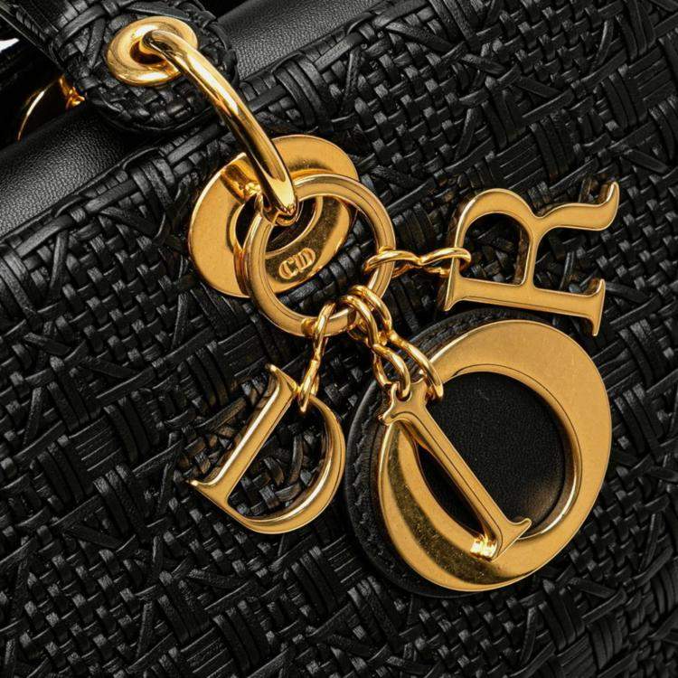 Pre Owned Dior Lady Dior Black Leather Shoulder Bag