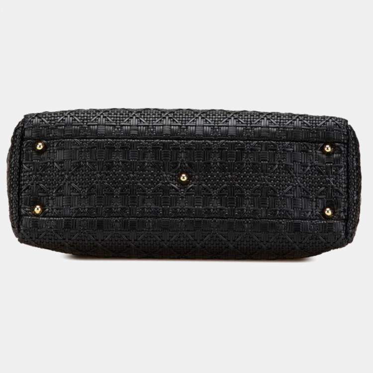 Pre Owned Dior Lady Dior Black Leather Shoulder Bag