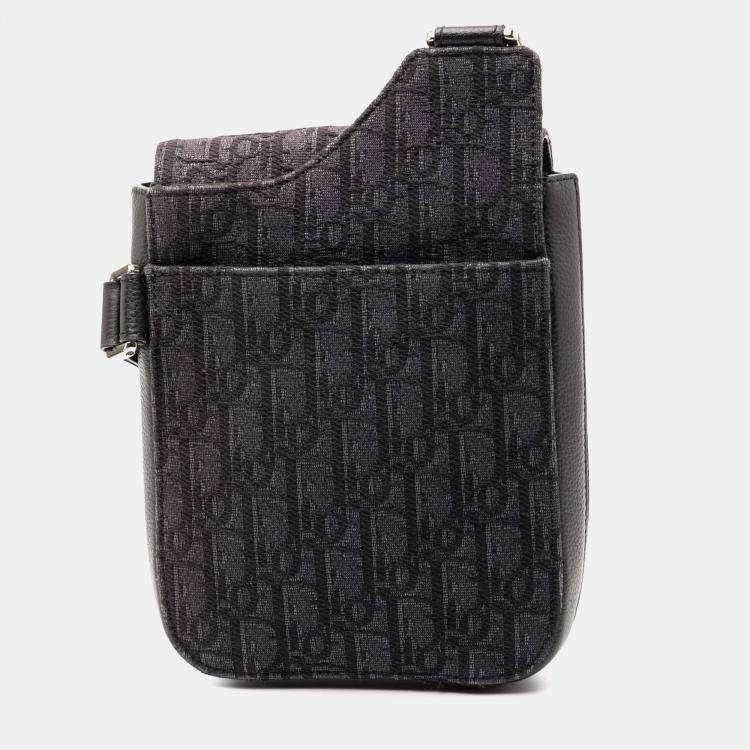 Pre Owned Dior Brown Oblique Canvas Saddle Pouch Crossbody