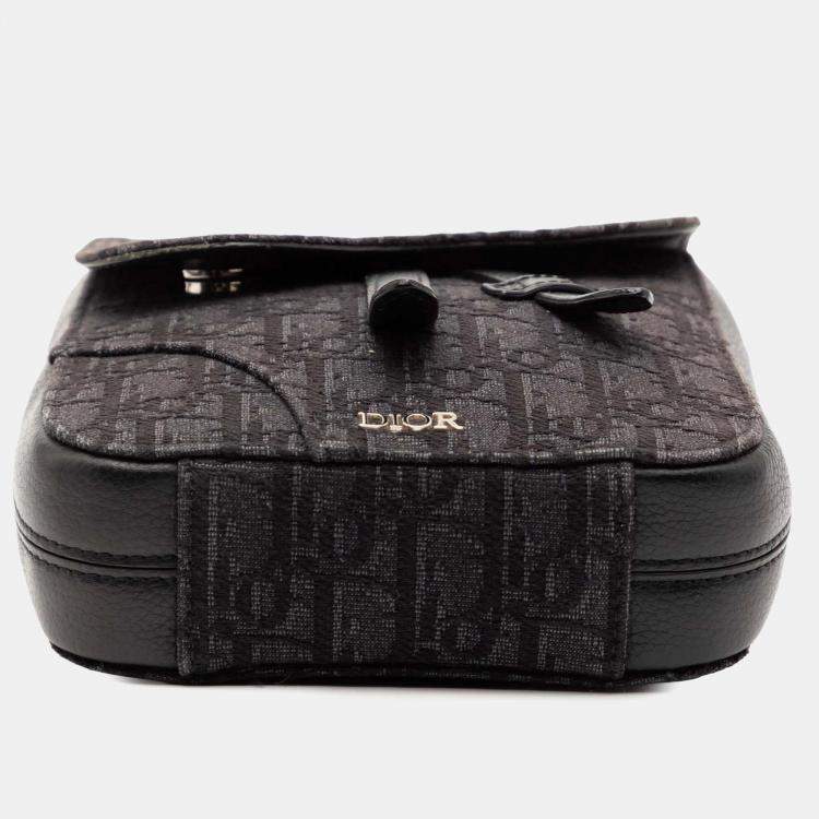 Pre Owned Dior Brown Oblique Canvas Saddle Pouch Crossbody