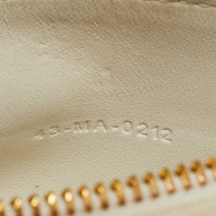 Pre Owned Dior Caro Every Dior Off White Cannage Leather Pouch