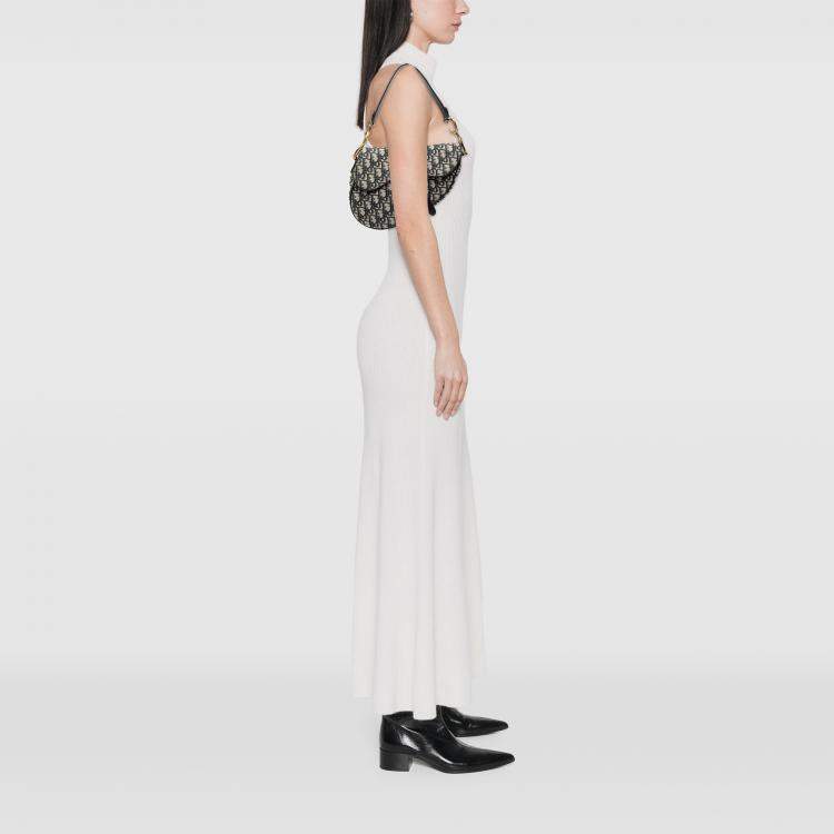 Pre Owned Dior Blue Oblique Canvas Saddle Bag