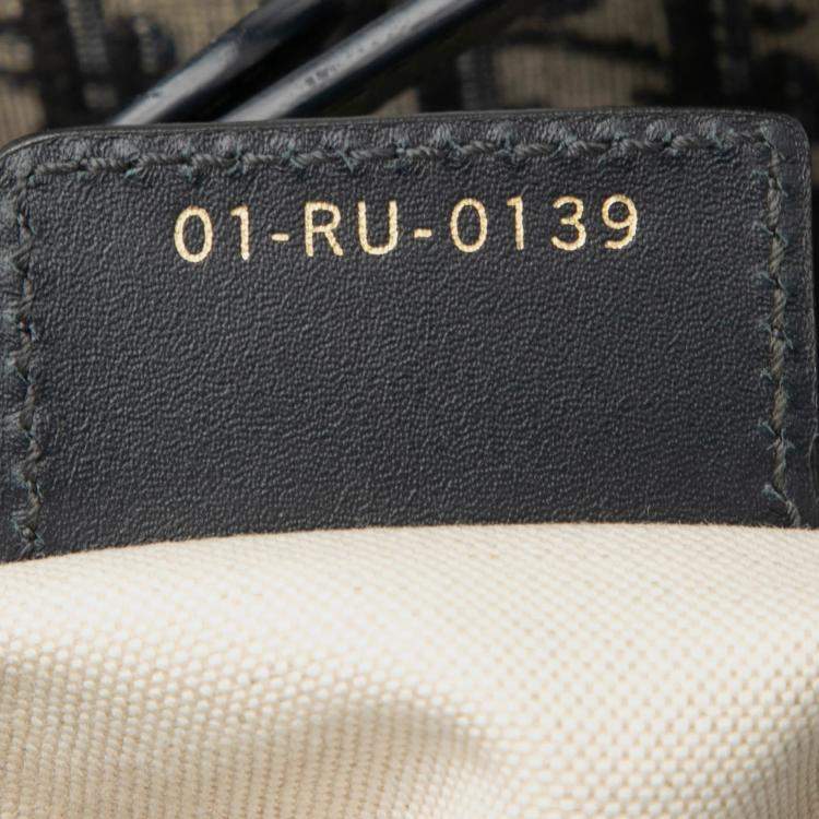 Pre Owned Dior Blue Oblique Canvas Saddle Bag