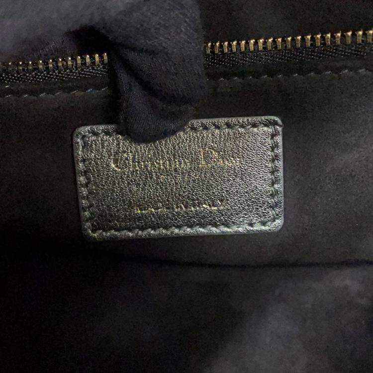 Pre Owned Dior My ABCDior Lady Dior Cannage Small Metallic Gray Lambskin Leather Top Handle Bag