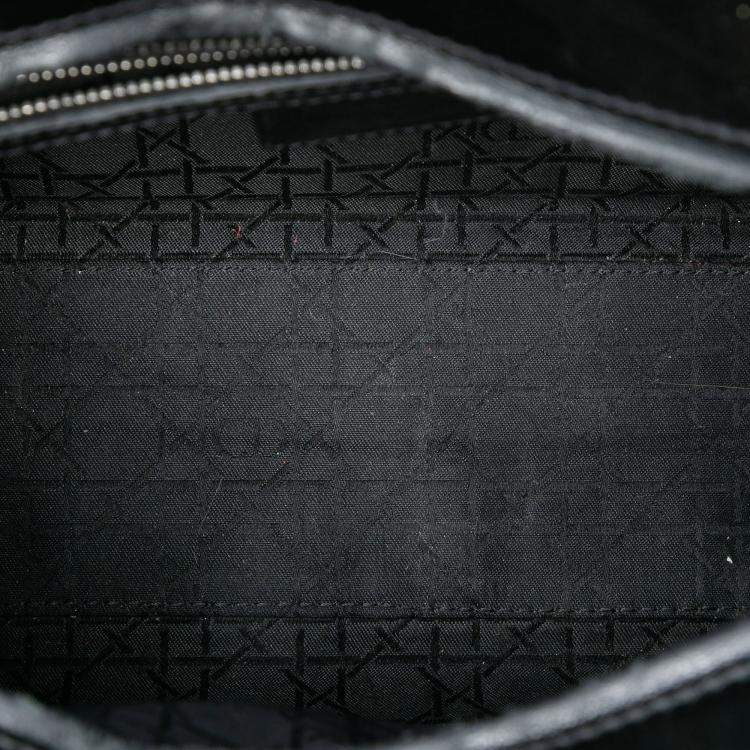 Pre Owned Dior Black Large Patent Cannage Lady Dior