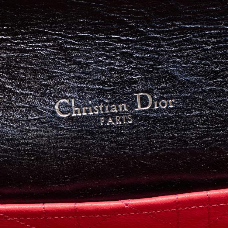 مملوكة مسبقًا Dior Miss Dior Chain Metallic Blue Cannage Aged Leather Flap Bag