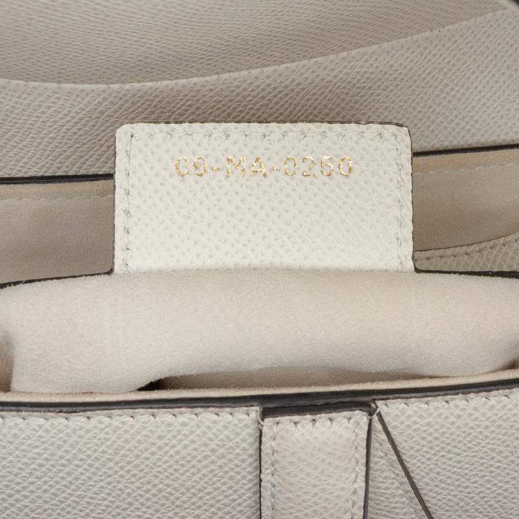 Pre Owned Dior White Grained Calfskin Saddle Bag