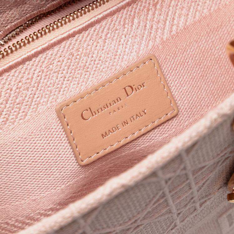 Pre Owned Dior Pink Medium Canvas Cannage Lady D Lite