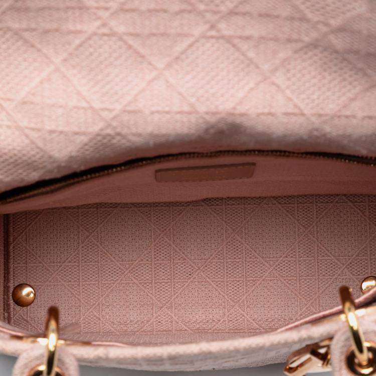 Pre Owned Dior Pink Medium Canvas Cannage Lady D Lite