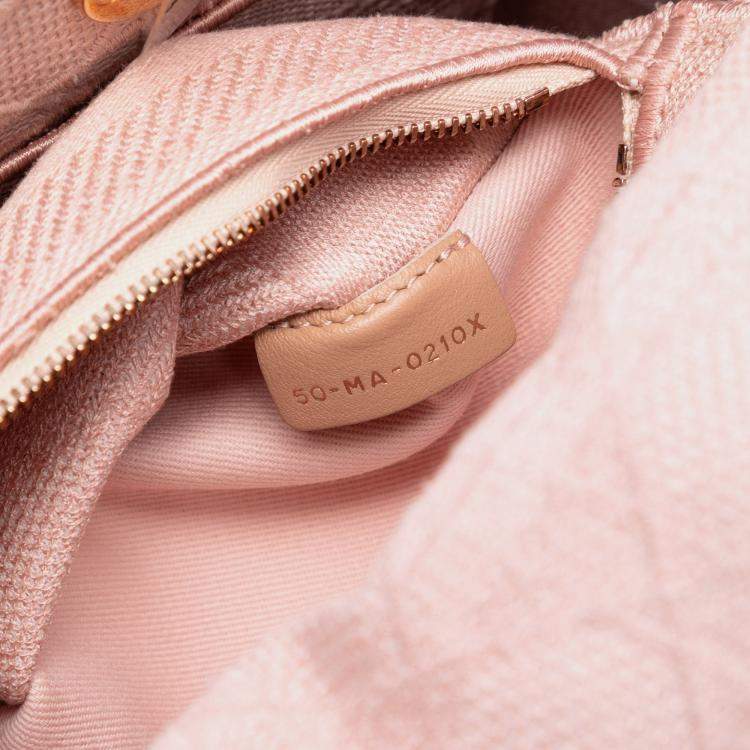 Pre Owned Dior Pink Medium Canvas Cannage Lady D Lite