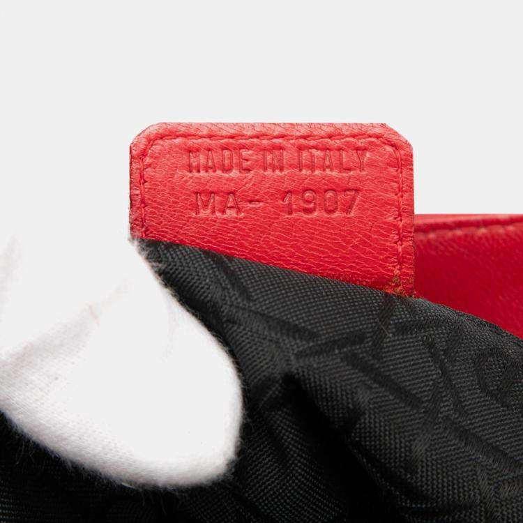 Pre Owned Dior Red Medium Lambskin Cannage Lady Dior