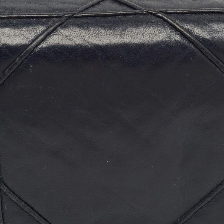 Pre Owned Dior Rendezvous Navy Blue Cannage Leather Wallet on Chain