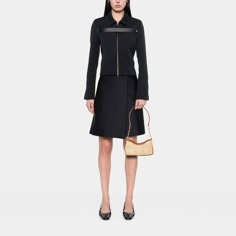 Pre Owned Dior Brown Mini Raffia Macrocannage 30 Montaigne Avenue Hobo