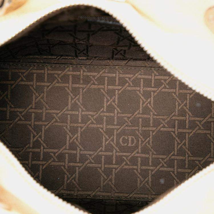 Pre Owned Dior White Medium Canvas Lady Dior