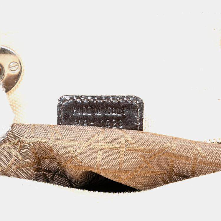 Pre Owned Dior White Medium Canvas Lady Dior