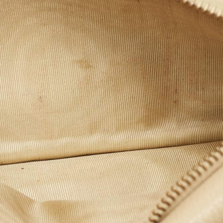 Pre Owned Dior Saddle Cosmos Zipped Beige Leather Continental Wallet