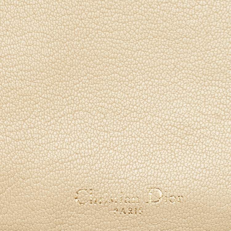 Pre Owned Dior Saddle Cosmos Zipped Beige Leather Continental Wallet