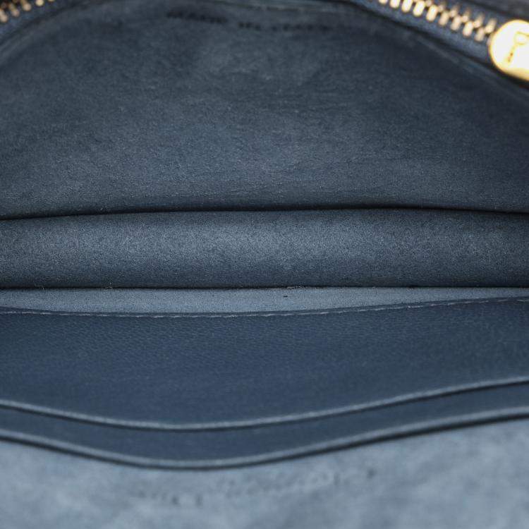 Pre Owned Dior Blue Leather Saddle Belt Bag