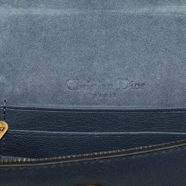 Pre Owned Dior Blue Leather Saddle Belt Bag