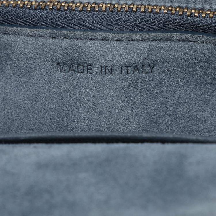 Pre Owned Dior Blue Leather Saddle Belt Bag