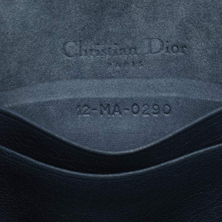 Pre Owned Dior Blue Leather Saddle Belt Bag
