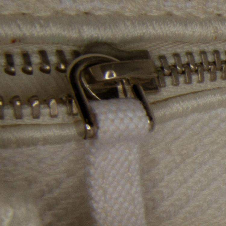 Pre Owned Dior White Medium Canvas Cannage Lady D Lite