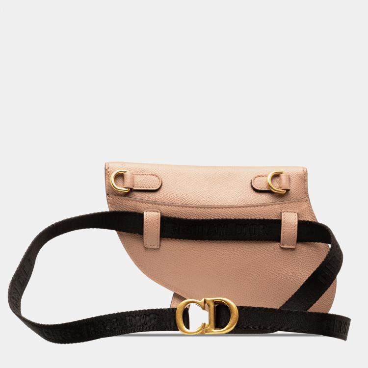 Pre Owned Dior Brown Leather Saddle Belt Bag