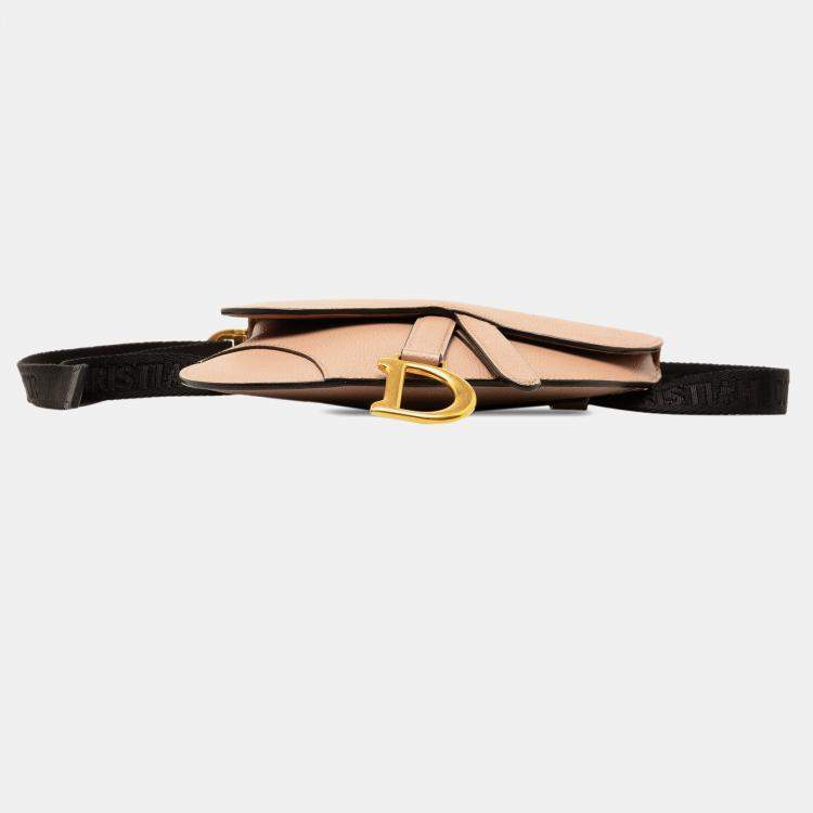 Pre Owned Dior Brown Leather Saddle Belt Bag