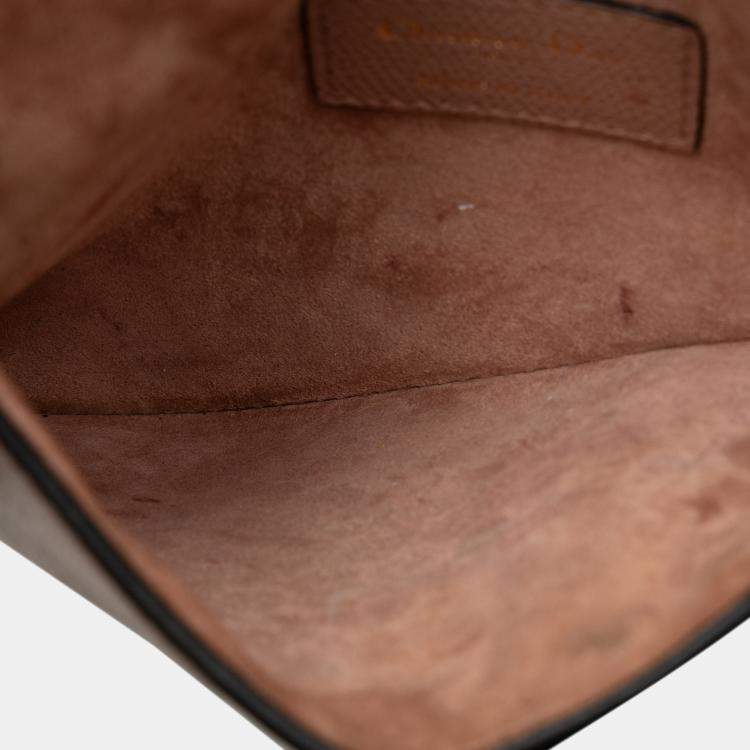 Pre Owned Dior Brown Leather Saddle Belt Bag