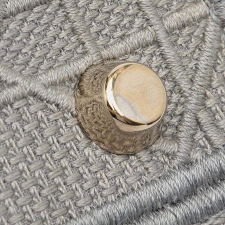 Pre Owned Dior Grey Medium Canvas Cannage Lady D Lite