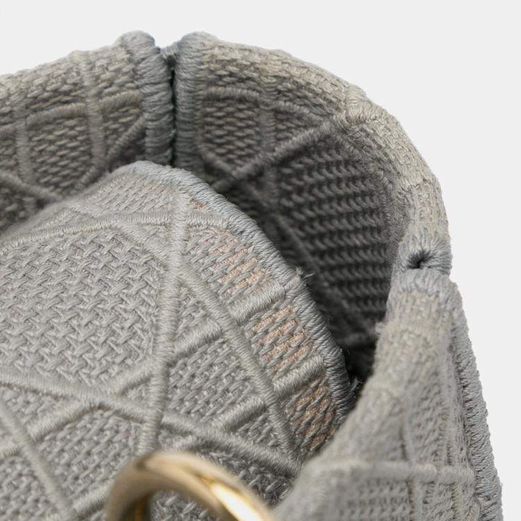 Pre Owned Dior Grey Medium Canvas Cannage Lady D Lite