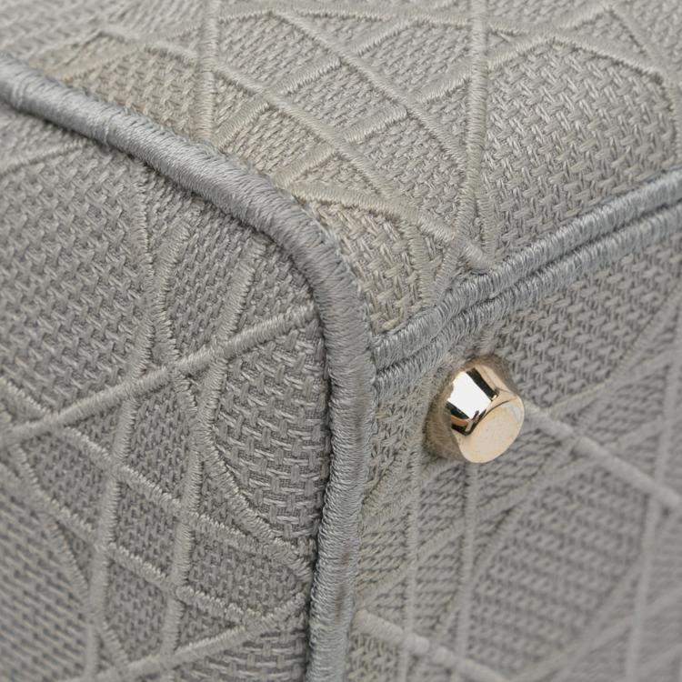 Pre Owned Dior Grey Medium Canvas Cannage Lady D Lite