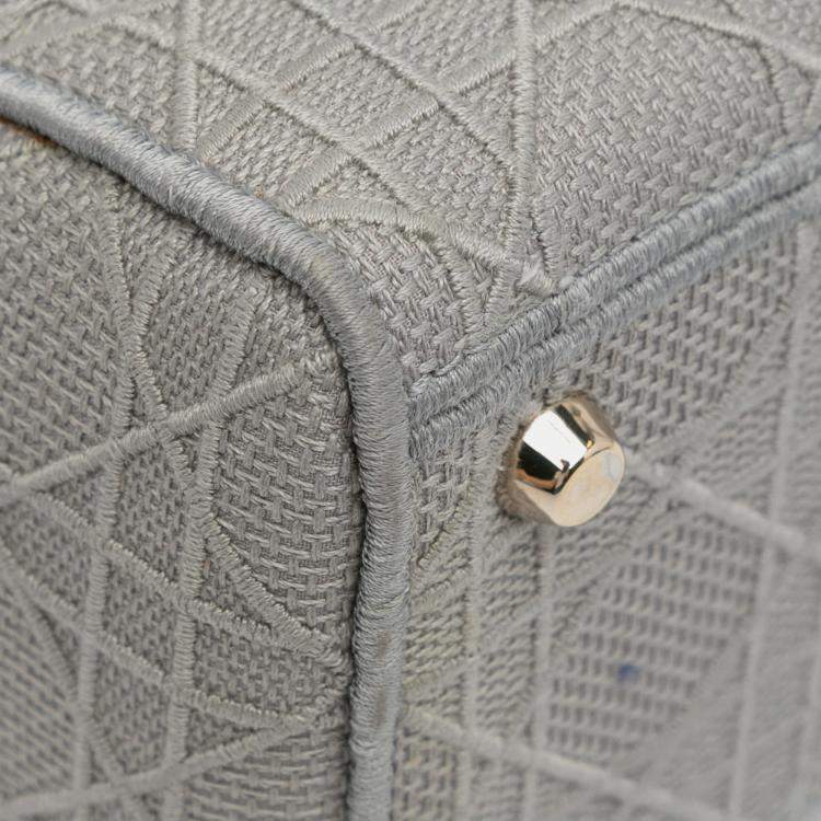 Pre Owned Dior Grey Medium Canvas Cannage Lady D Lite