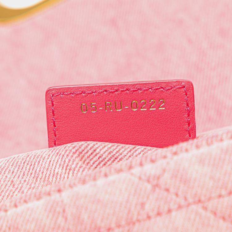 Pre Owned Dior Pink Medium Denim Macrocannage Caro Bag