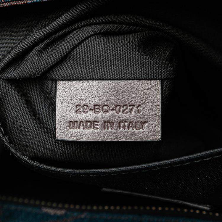 Pre Owned Dior Brown Peter Doig Denim Camouflage Soft Saddle Bag