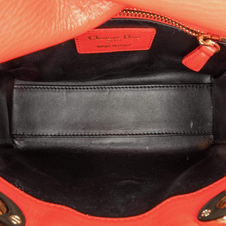 Pre Owned Dior Red Mini Calfskin Sequin Embellished Lady Dior