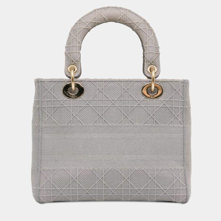 Pre Owned Dior Medium Canvas Cannage Lady D Lite