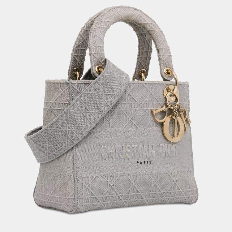 Pre Owned Dior Medium Canvas Cannage Lady D Lite