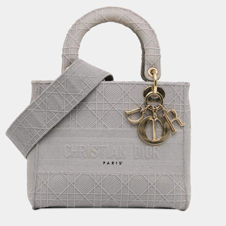 Pre Owned Dior Medium Canvas Cannage Lady D Lite